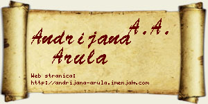 Andrijana Arula vizit kartica